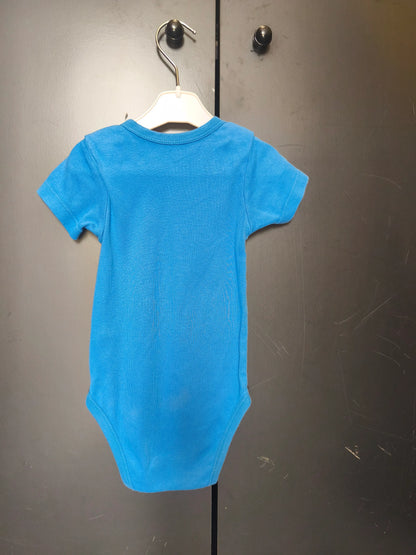 Body Kiabi 12 mois - Bleu roi, manches courtes, 100% coton ref 29