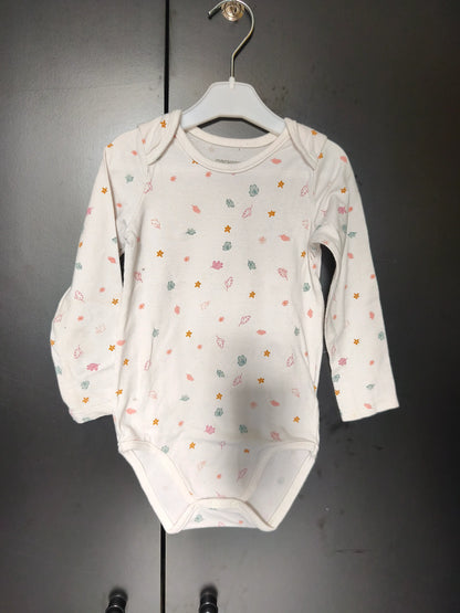 Body blanc imprimé feuilles vertes et or – Orchestra 24 mois ref 414