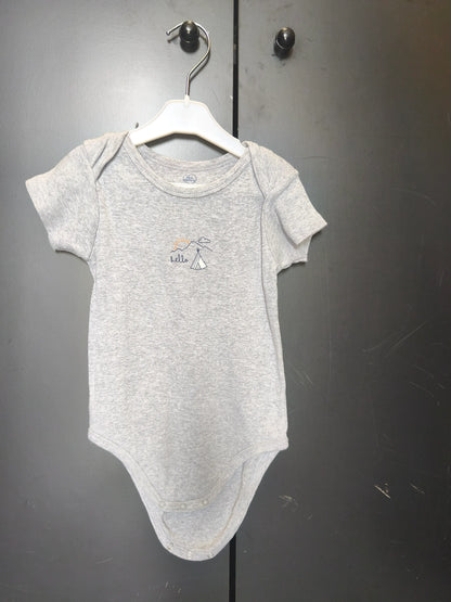 Body Mots d’Enfants 24 mois - Gris "Hello" & tipi, manches courtes, 100% coton ref 30