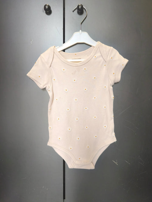 Body beige fleuri Verbaudet 24 mois - manches courtes