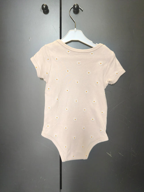 Body beige fleuri Verbaudet 24 mois - manches courtes