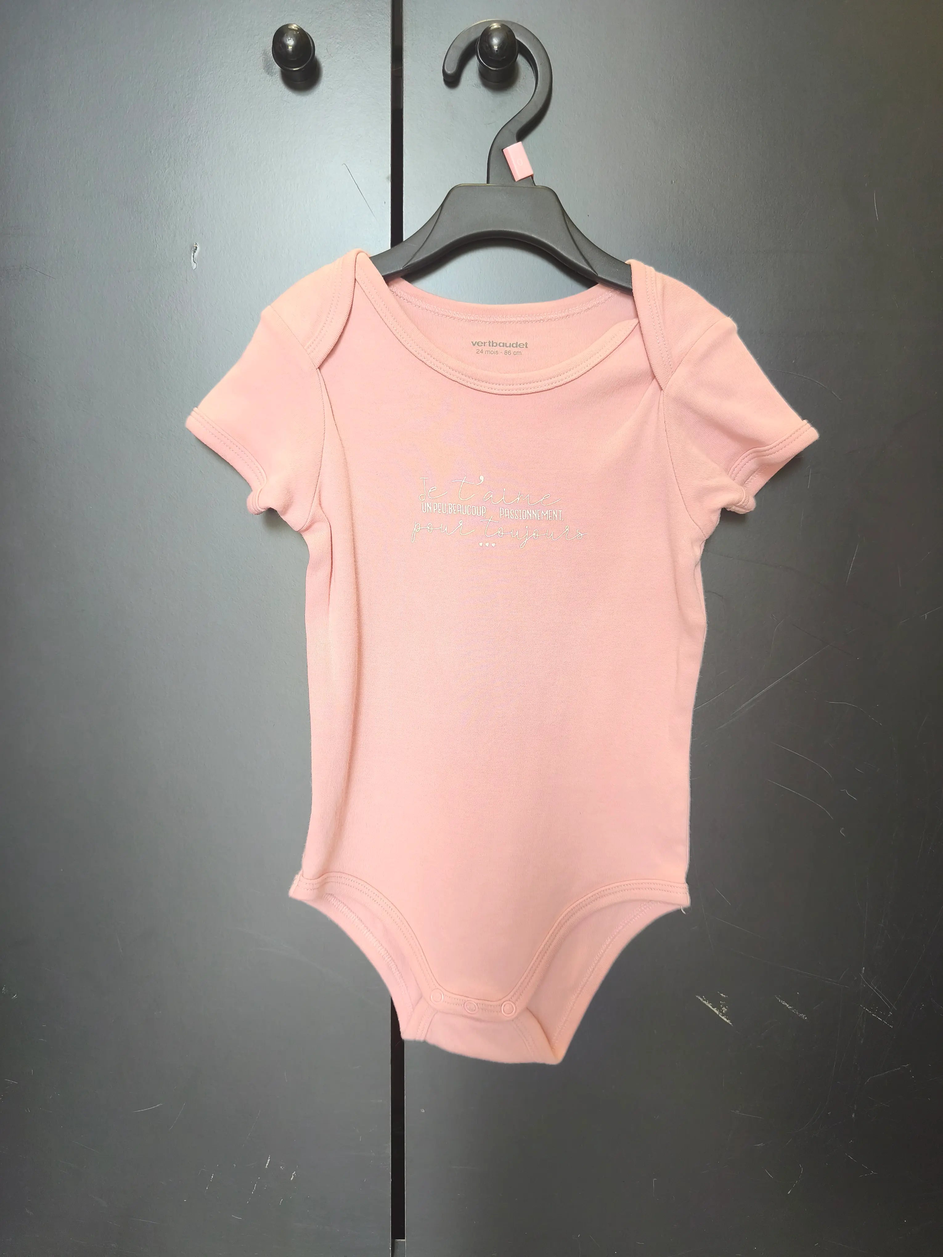 Body rose Verbaudet 24 mois - rose, manches courtes