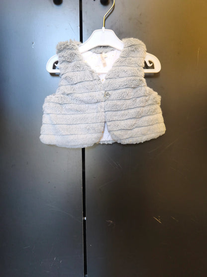 Veste Cache-Cœur Grise avec Doublure Étoilée – Orchestra – 6 Mois ref 220