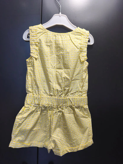 Combinaison short jaune vif à papillons – Okaïbi 18 mois ref 368