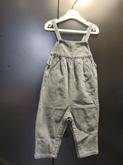 Combinaison pantalon vert côtelé à bretelles – Vertbaudet 18 mois ref 366