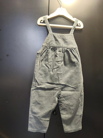 Combinaison pantalon vert côtelé à bretelles – Vertbaudet 18 mois ref 366