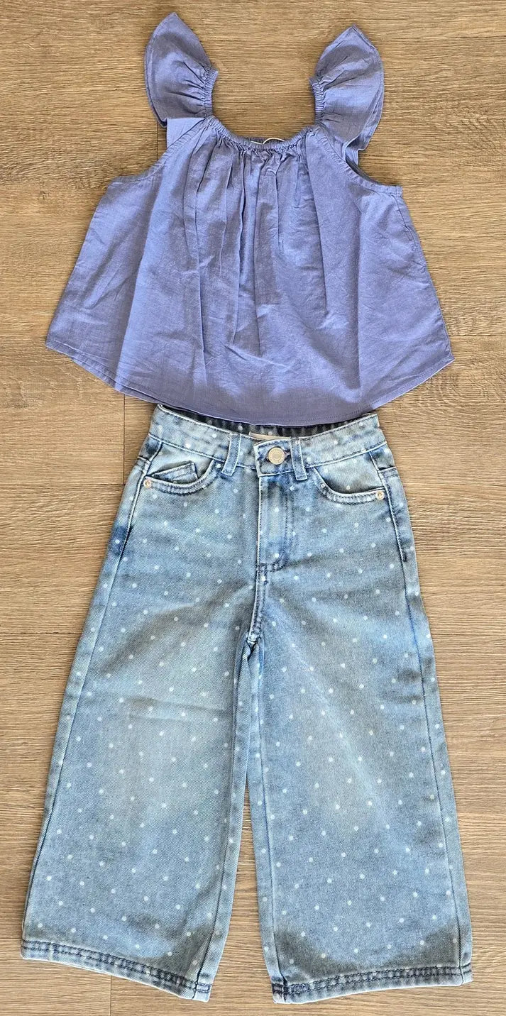 Débardeur Violet & Jean Large à Pois 3-4 ans ref 761