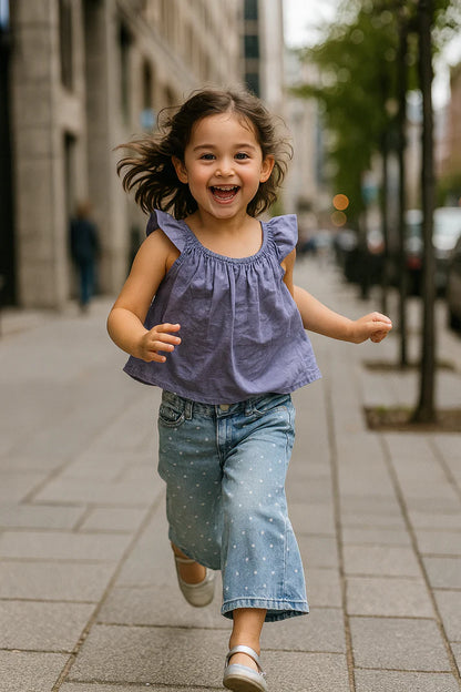 Débardeur Violet & Jean Large à Pois 3-4 ans ref 761