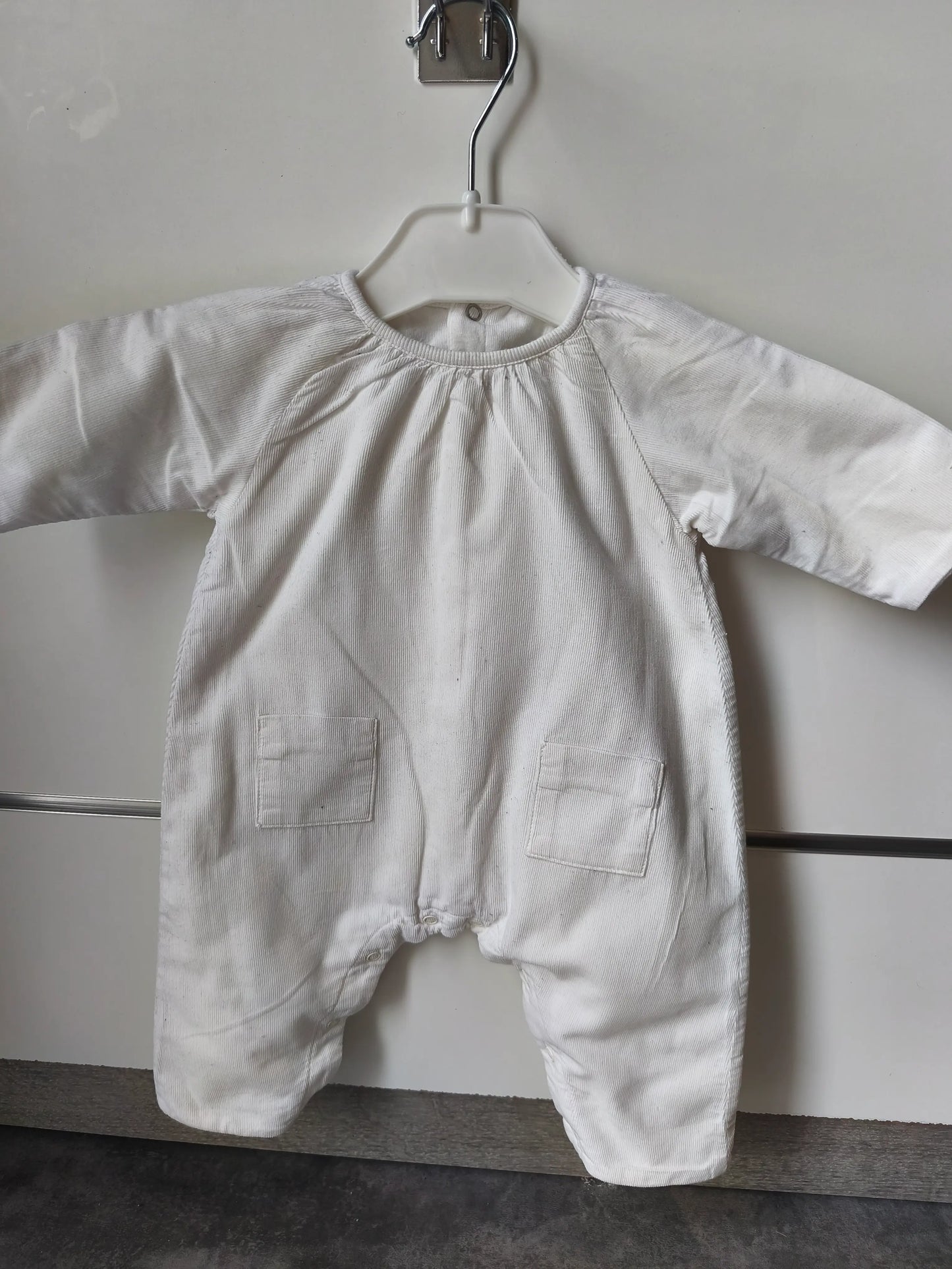 Grenouillère Blanche Unie 1 mois ref 679