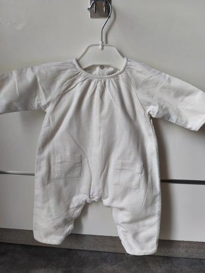 Grenouillère Blanche Unie 1 mois ref 679