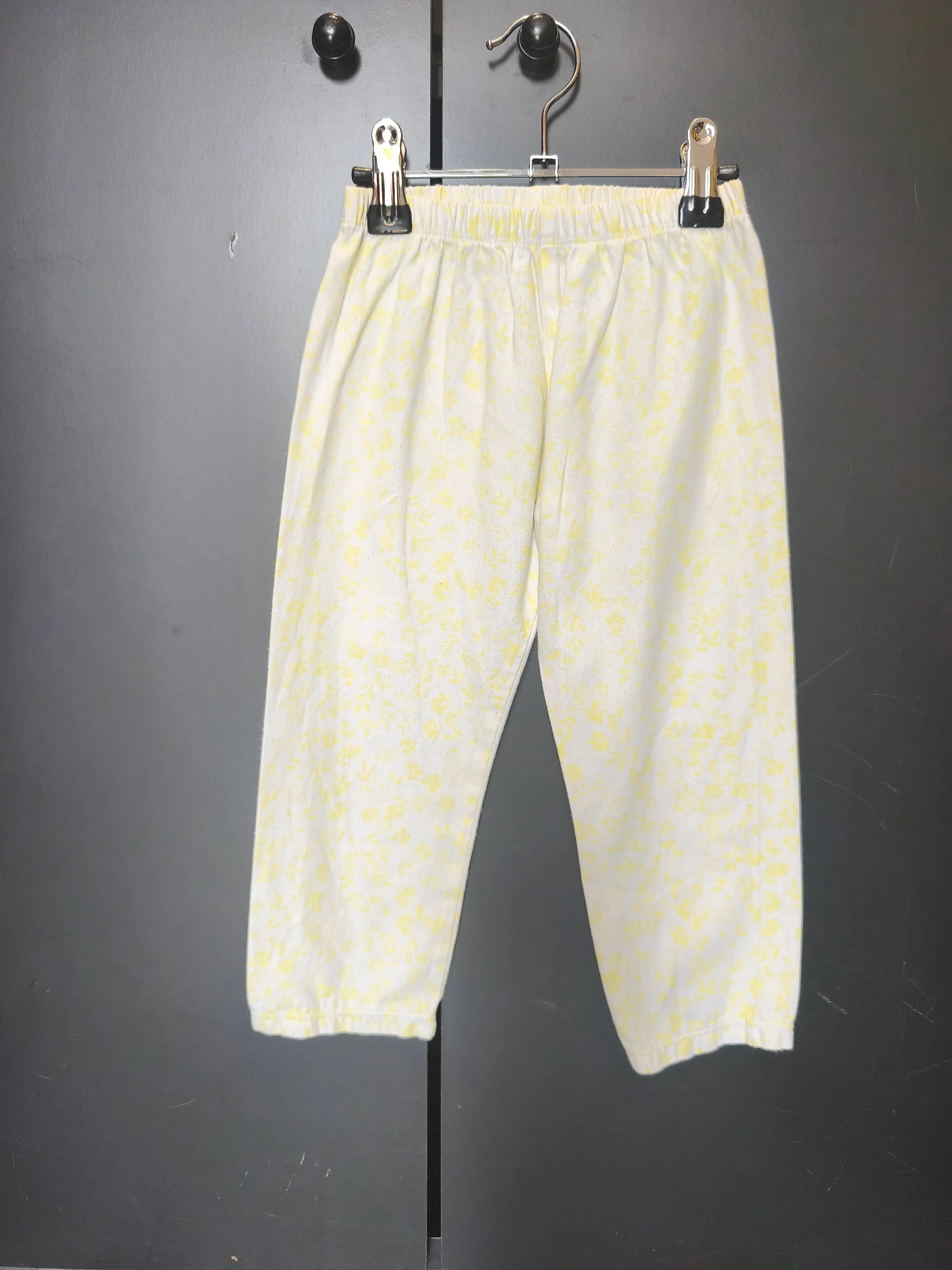 Legging blanc à motifs floraux jaune pastel Sergent Major – Taille 2 ans