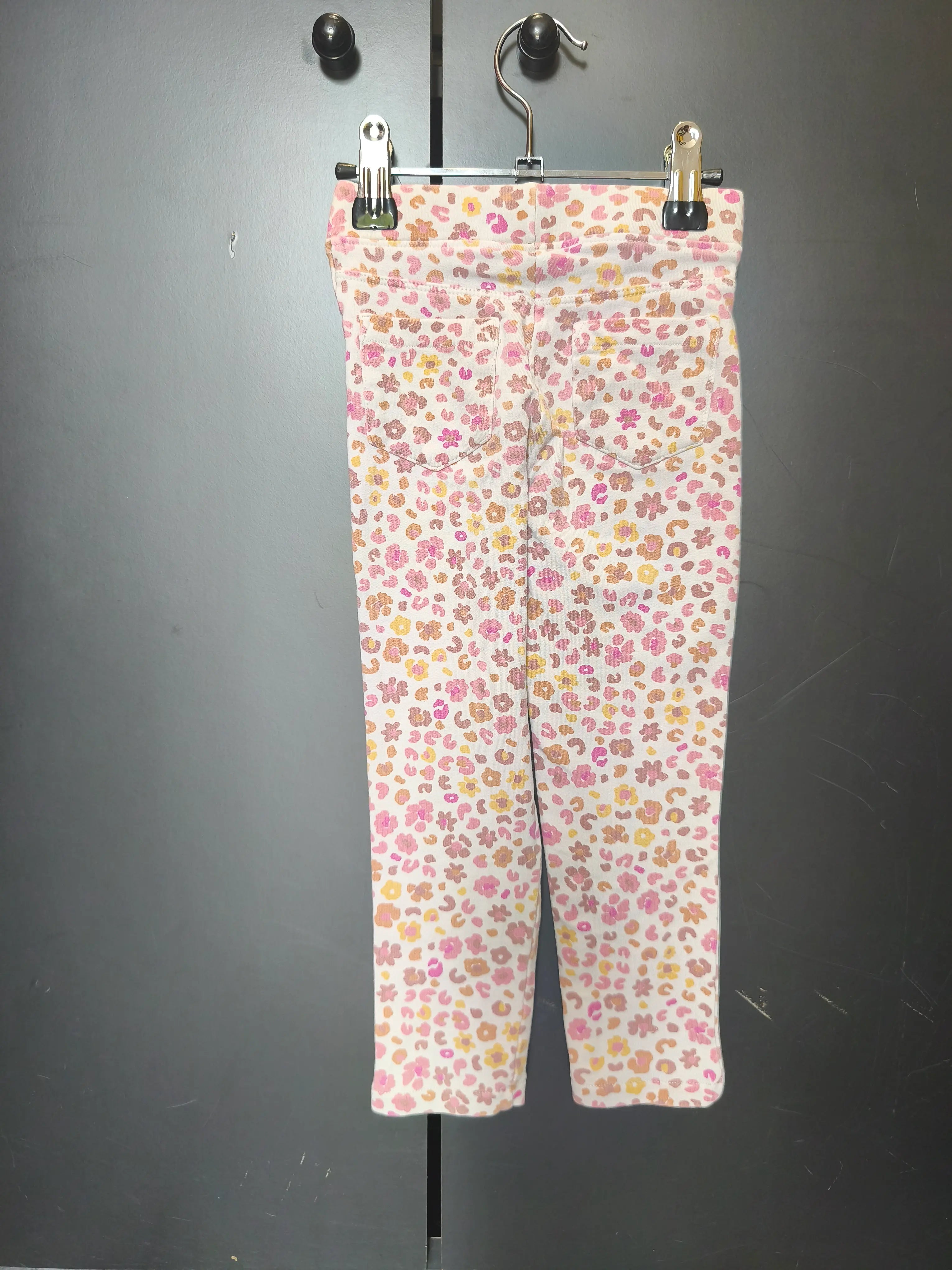 Legging blanc fleurs roses et moutarde Du Pareil Au Même – 2 ans