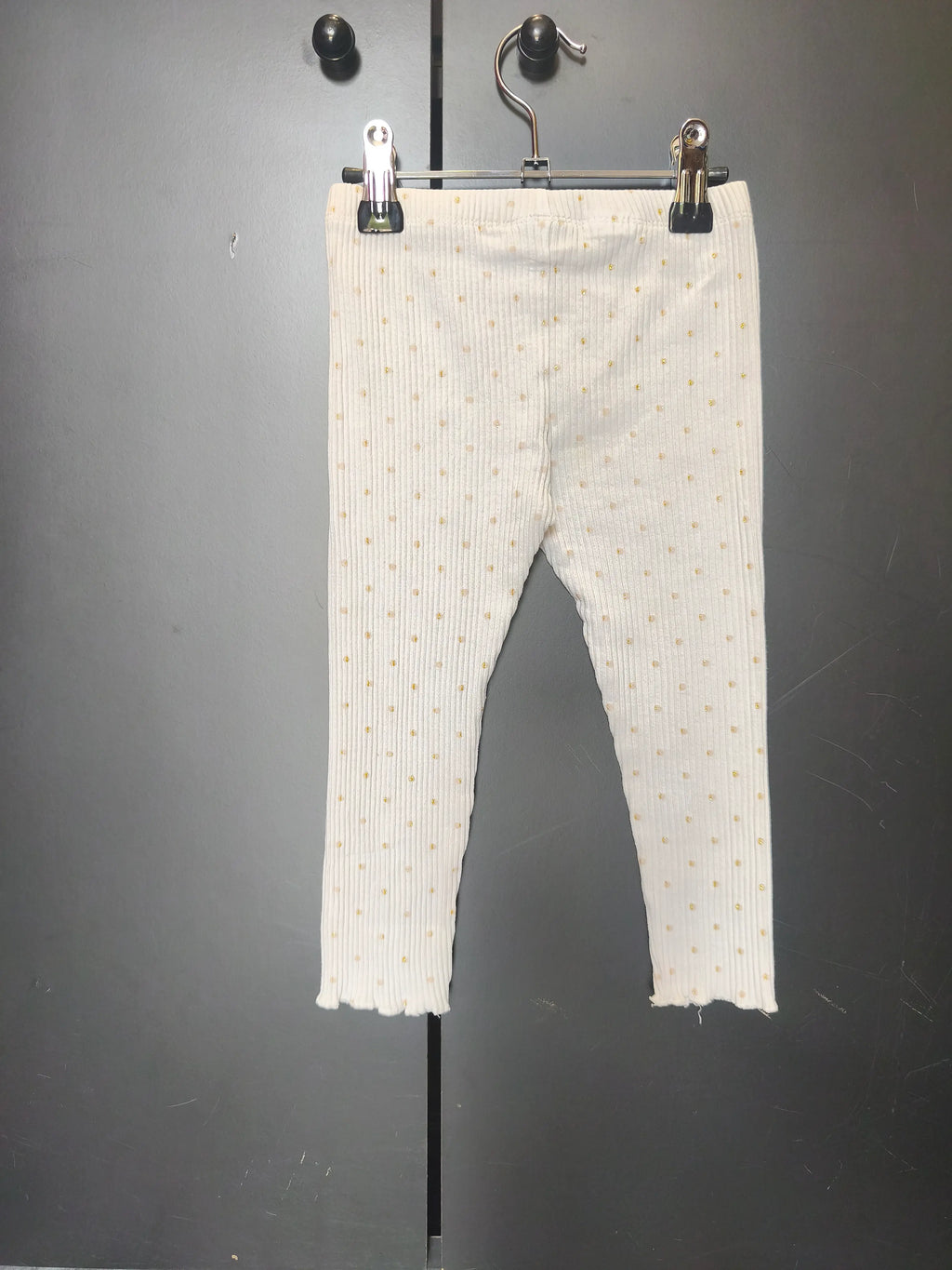 Legging blanc à pois dorés Sergent Major – Taille 2 ans
