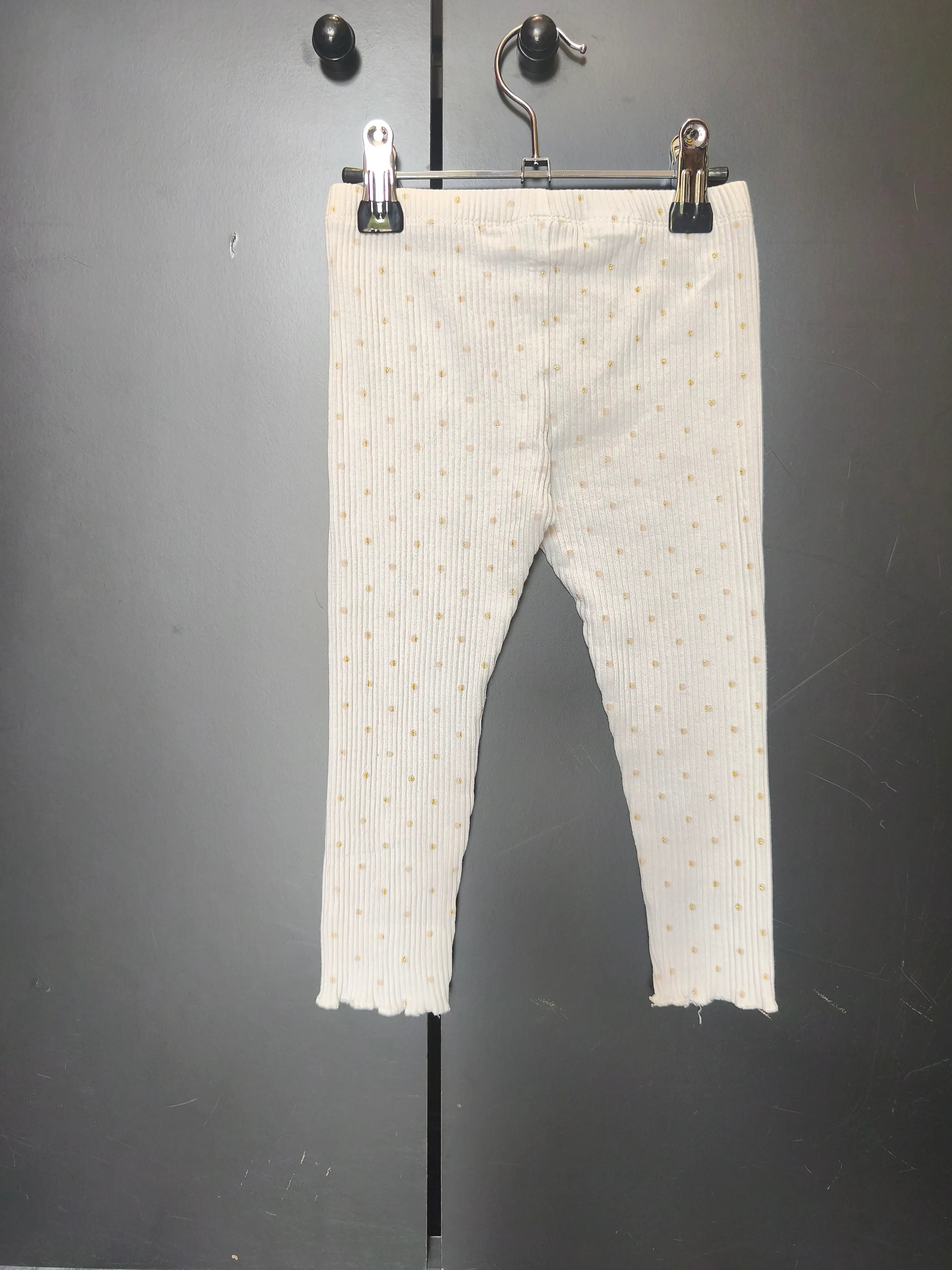 Legging blanc à pois dorés Sergent Major – Taille 2 ans