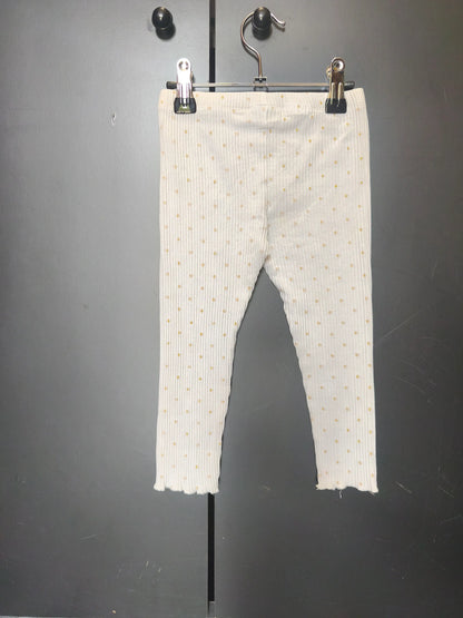 Legging blanc à pois dorés Sergent Major – Taille 2 ans ref 82