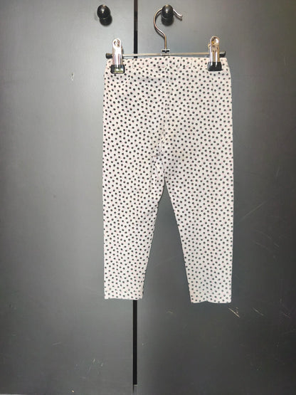 Legging blanc à pois rose et noir Du Pareil Au Même – Taille 2 ans ref 81