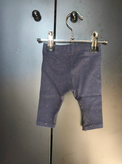 Legging Bleu Nuit à Petits Points Dorés – Kiabi – 3 Mois ref 172