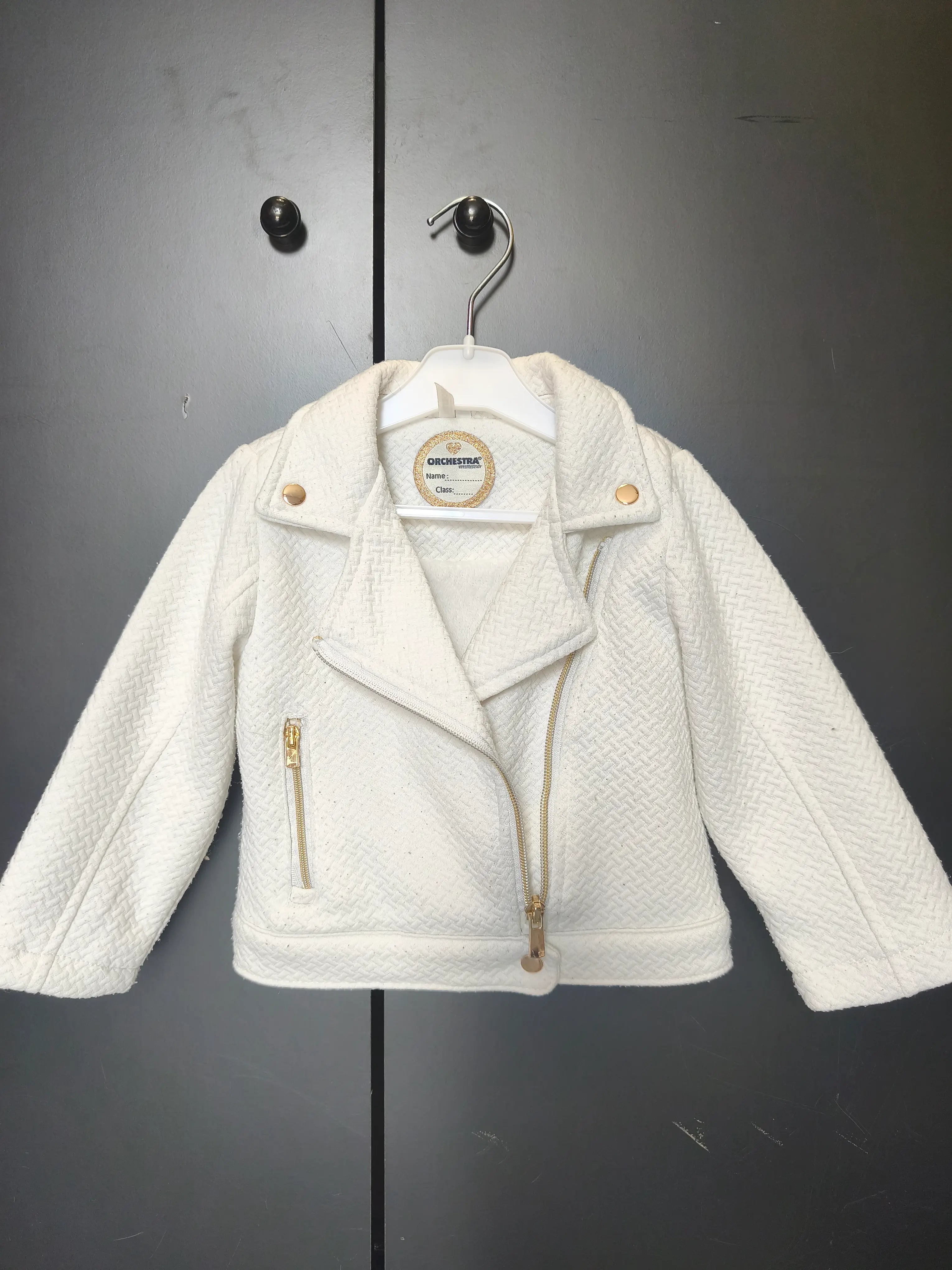 Manteau blanc habillé bébé 18 mois Orchestra, fermeture croisée