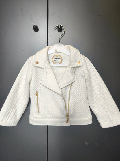 Manteau blanc habillé 18 mois Orchestra, fermeture croisée ref 101