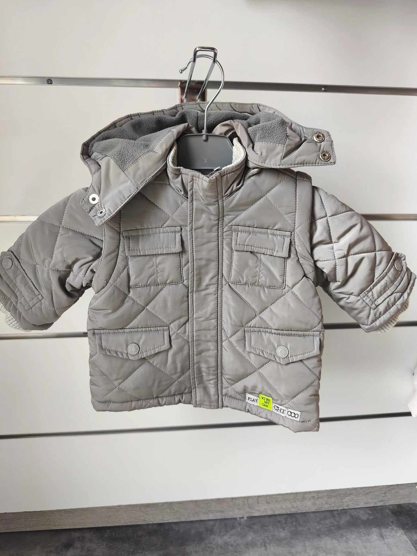 Manteau Hiver Gris à Capuche - 3 mois ref 457