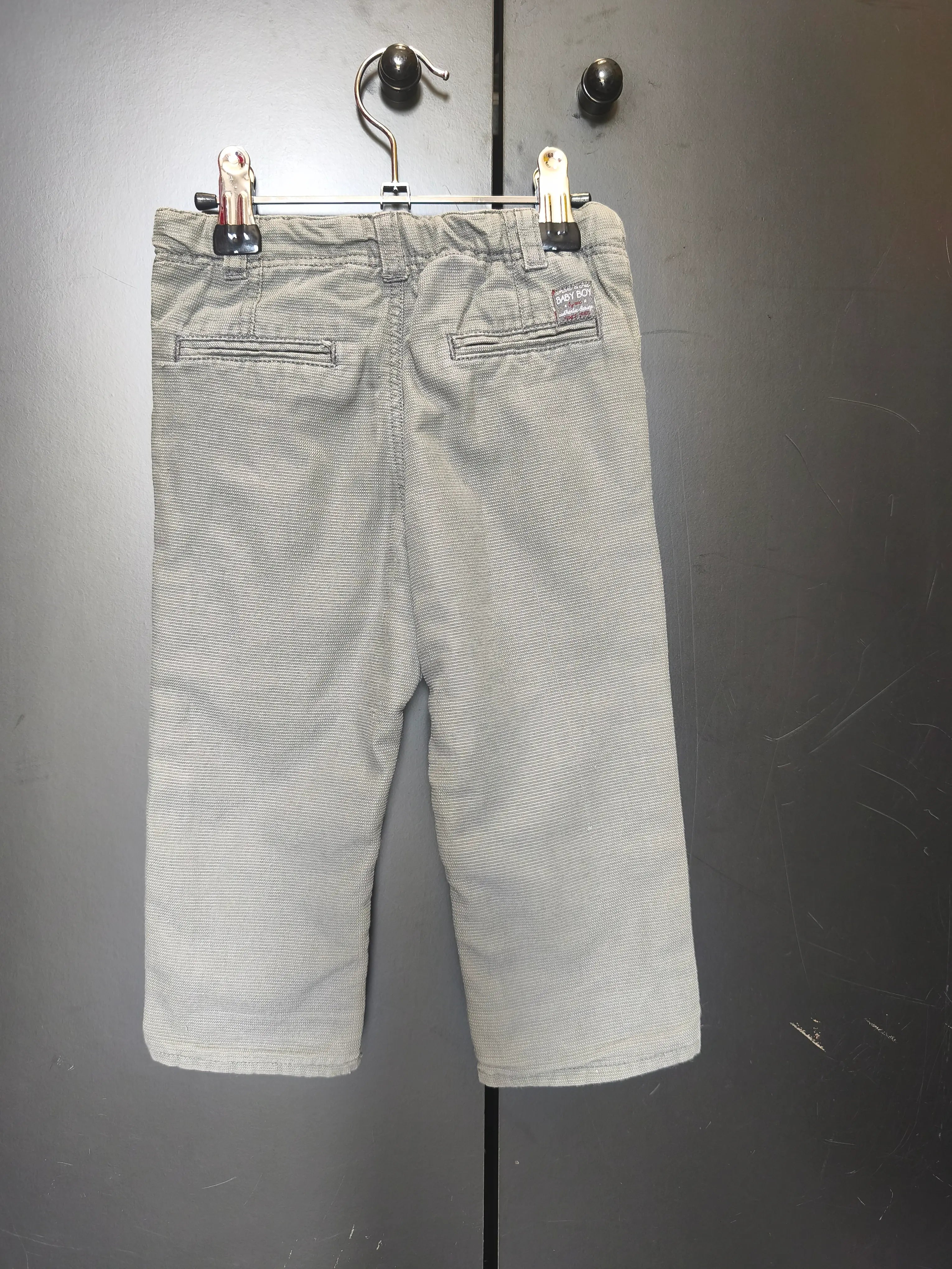 Pantalon Orchestra 12 mois - Gris, poches latérales & arrière, bouton pression