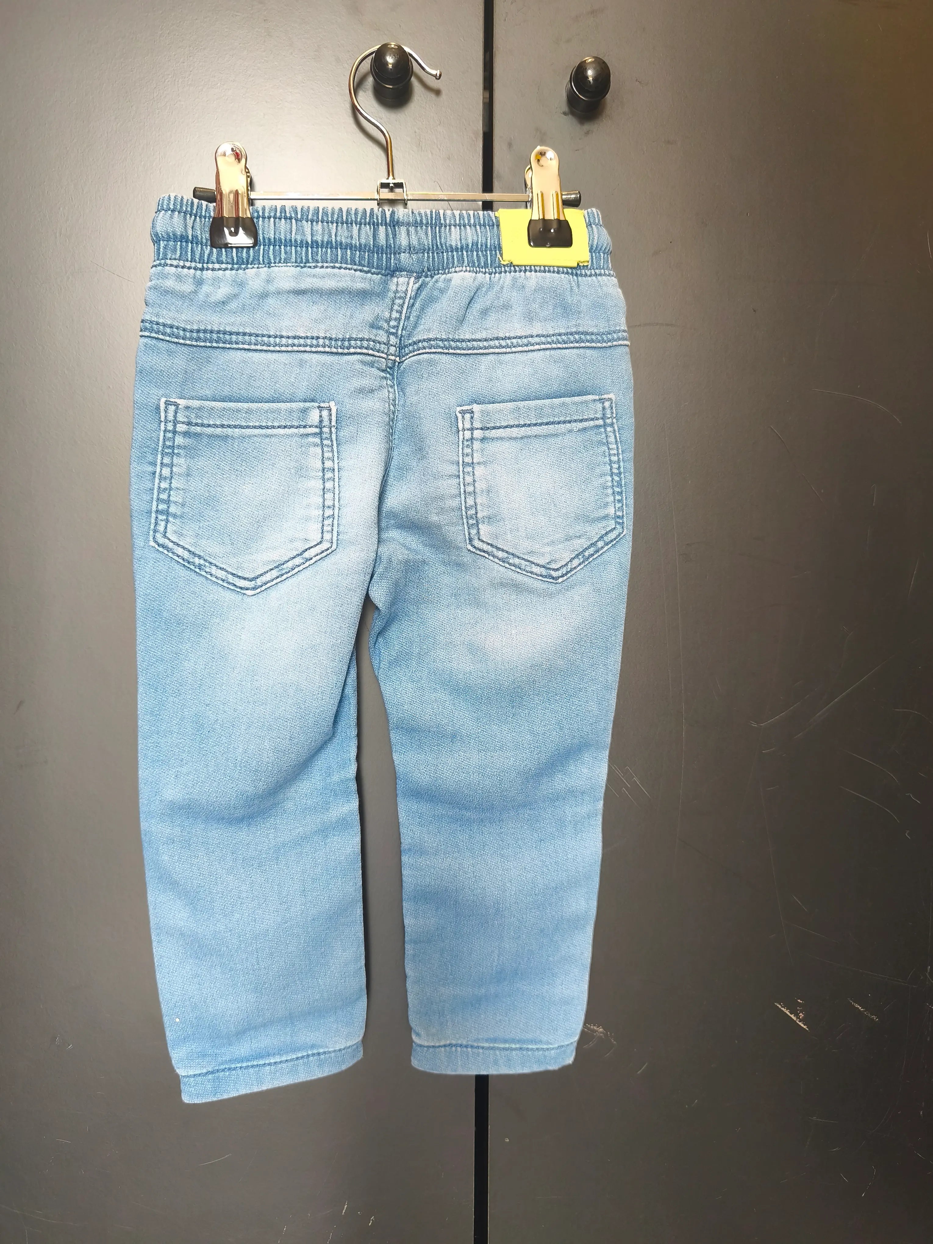 Pantalon Tape à l’Œil 18 mois - Imitation jean, genoux décorés, cordon de serrage