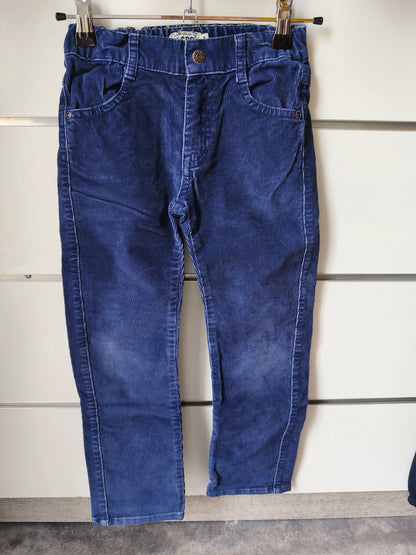 Pantalon Velours Bleu 6 ans ref 656
