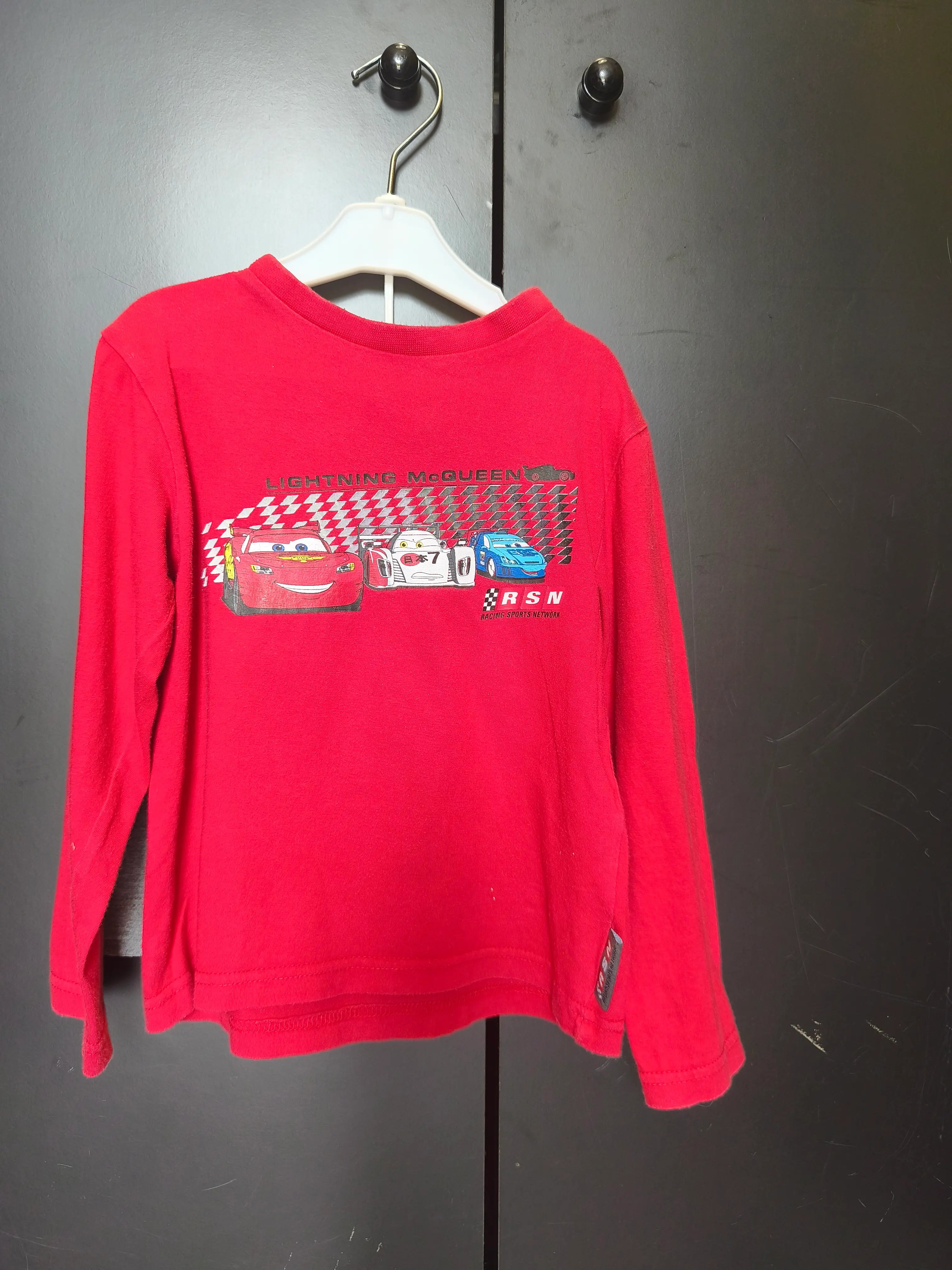 Pyjama Cars 4 ans - T-shirt rouge manches longues & short gris 100% coton