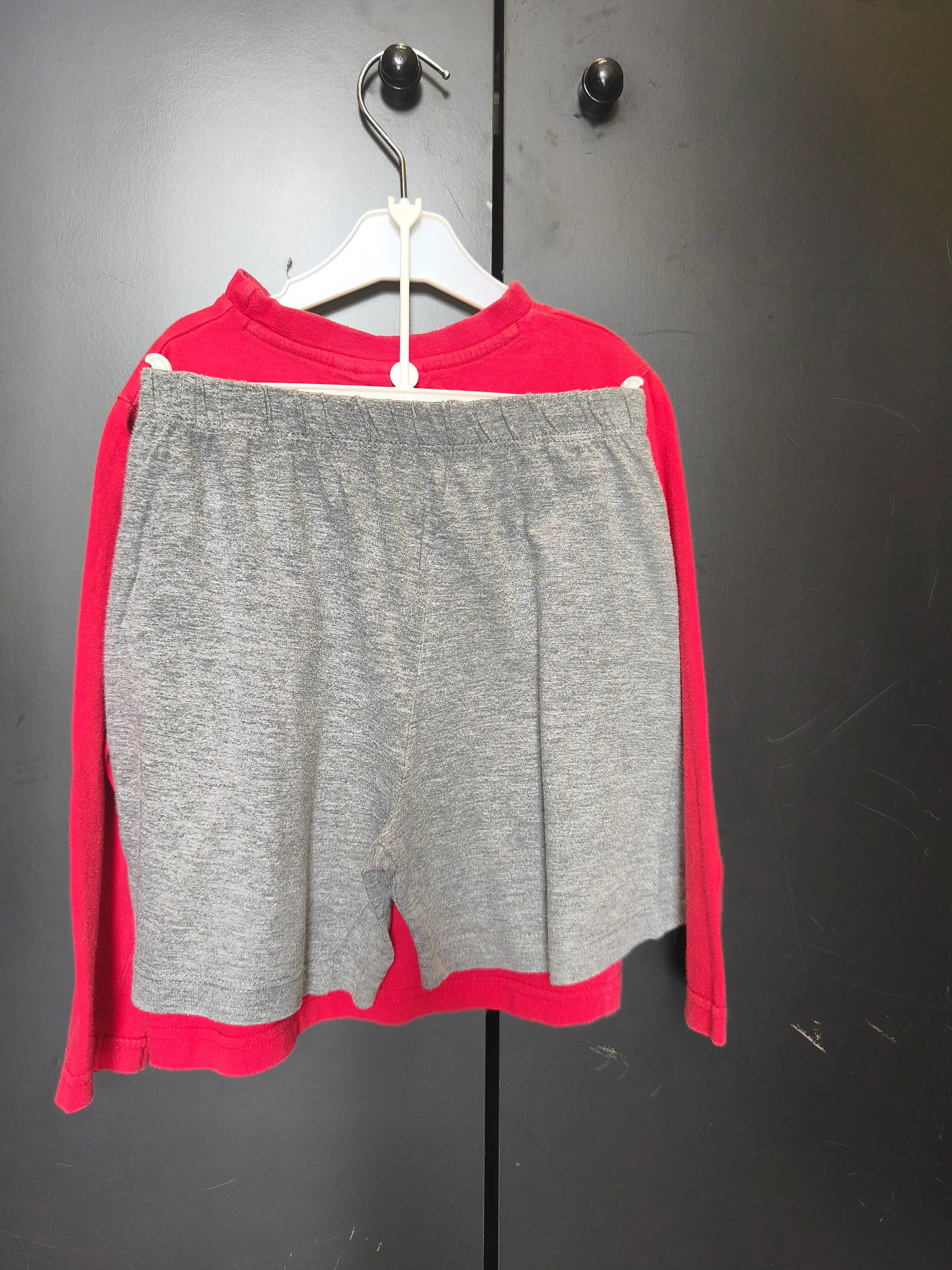 Pyjama Cars 4 ans - T-shirt rouge manches longues & short gris 100% coton