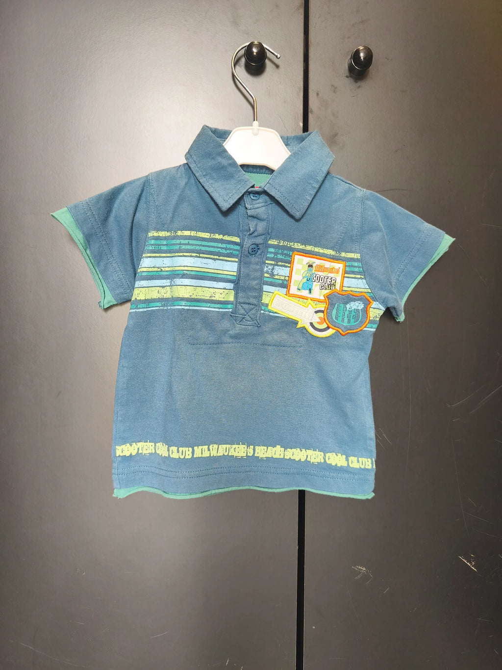 Polo bébé Tissaïa 12 mois - Bleu canard 100% coton