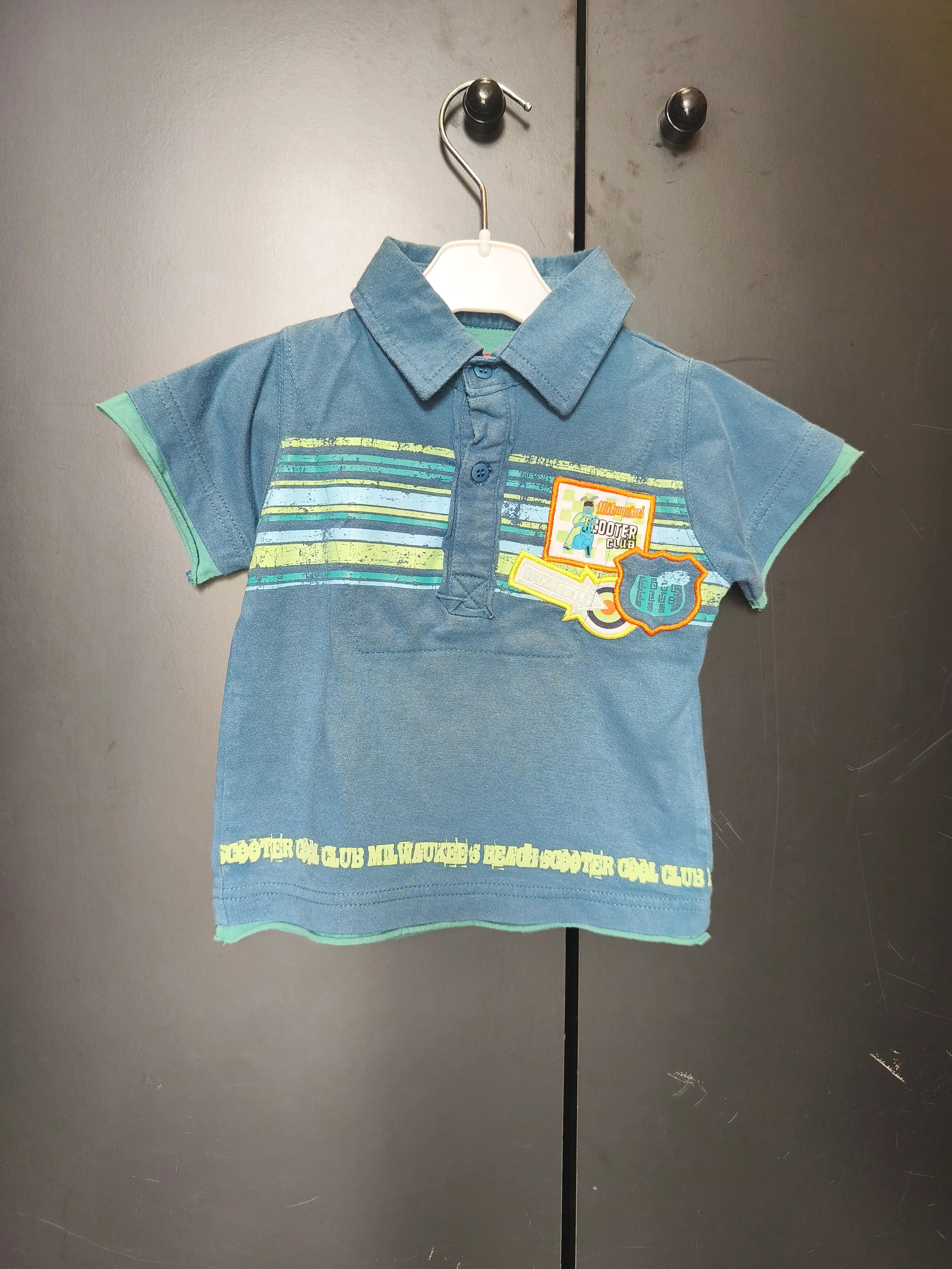 Polo bébé Tissaïa 12 mois - Bleu canard 100% coton