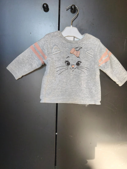 🐾 Pull Molletonné Gris « Marie » – Disney Baby – 3 Mois ref 174