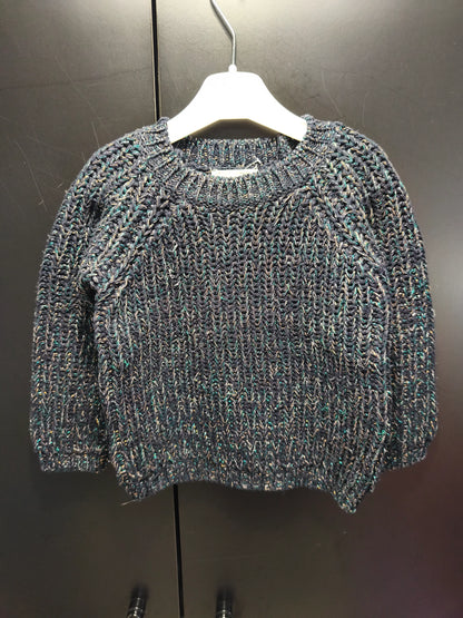 Pull Bleu Nuit et Fil Brillant – 2 Ans ref 570