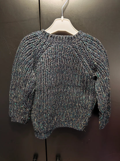 Pull Bleu Nuit et Fil Brillant – 2 Ans ref 570