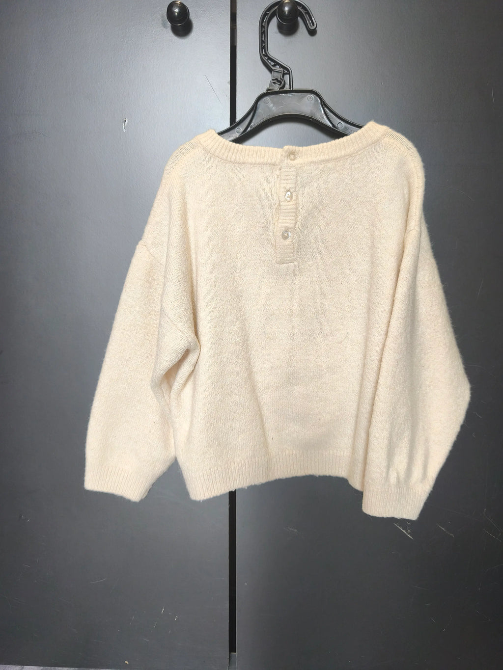 Pull de Noël Vertbaudet 24 mois – Crème clair, broderie cerf & pompon