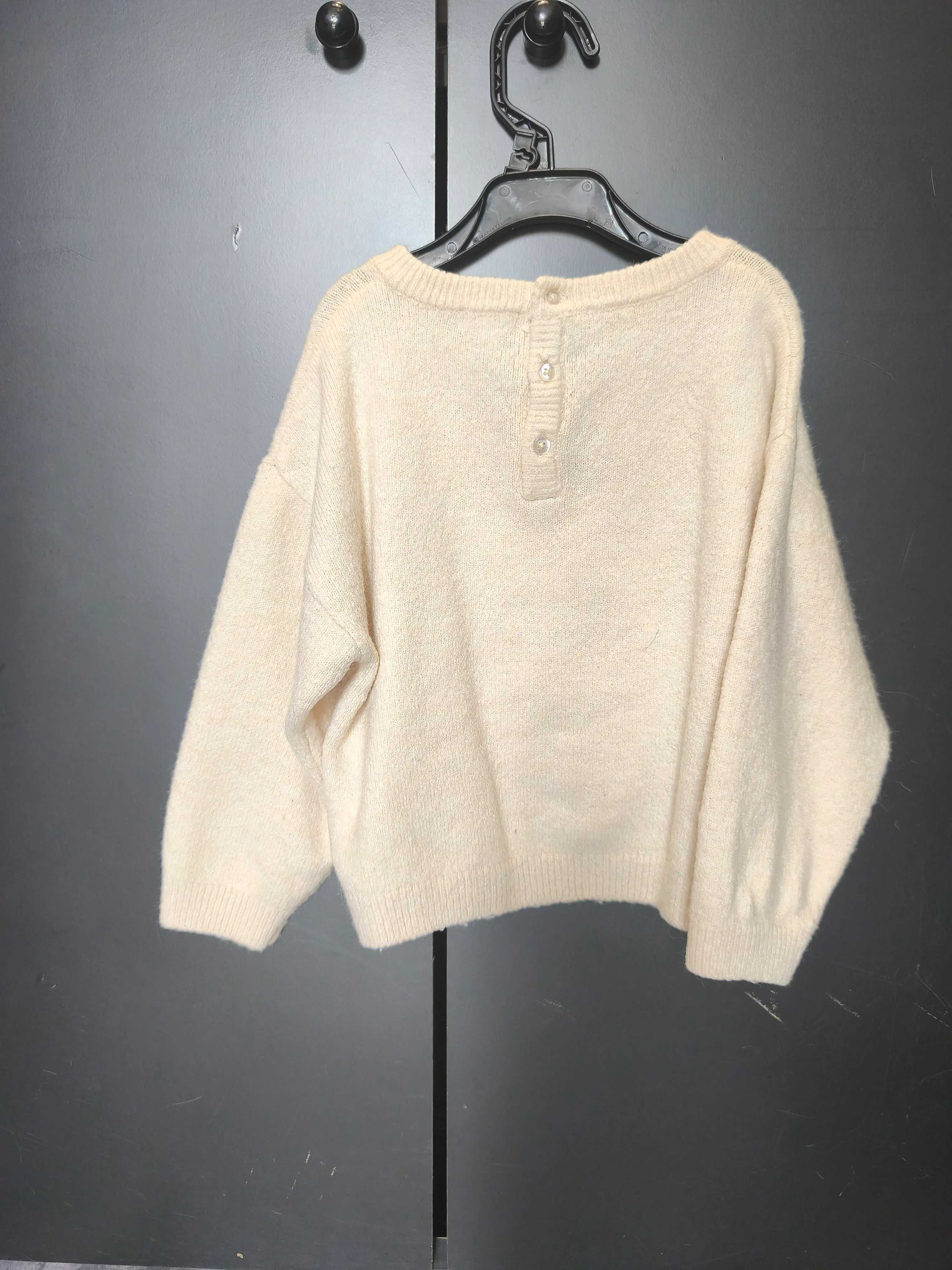 Pull de Noël Vertbaudet 24 mois – Crème clair, broderie cerf & pompon