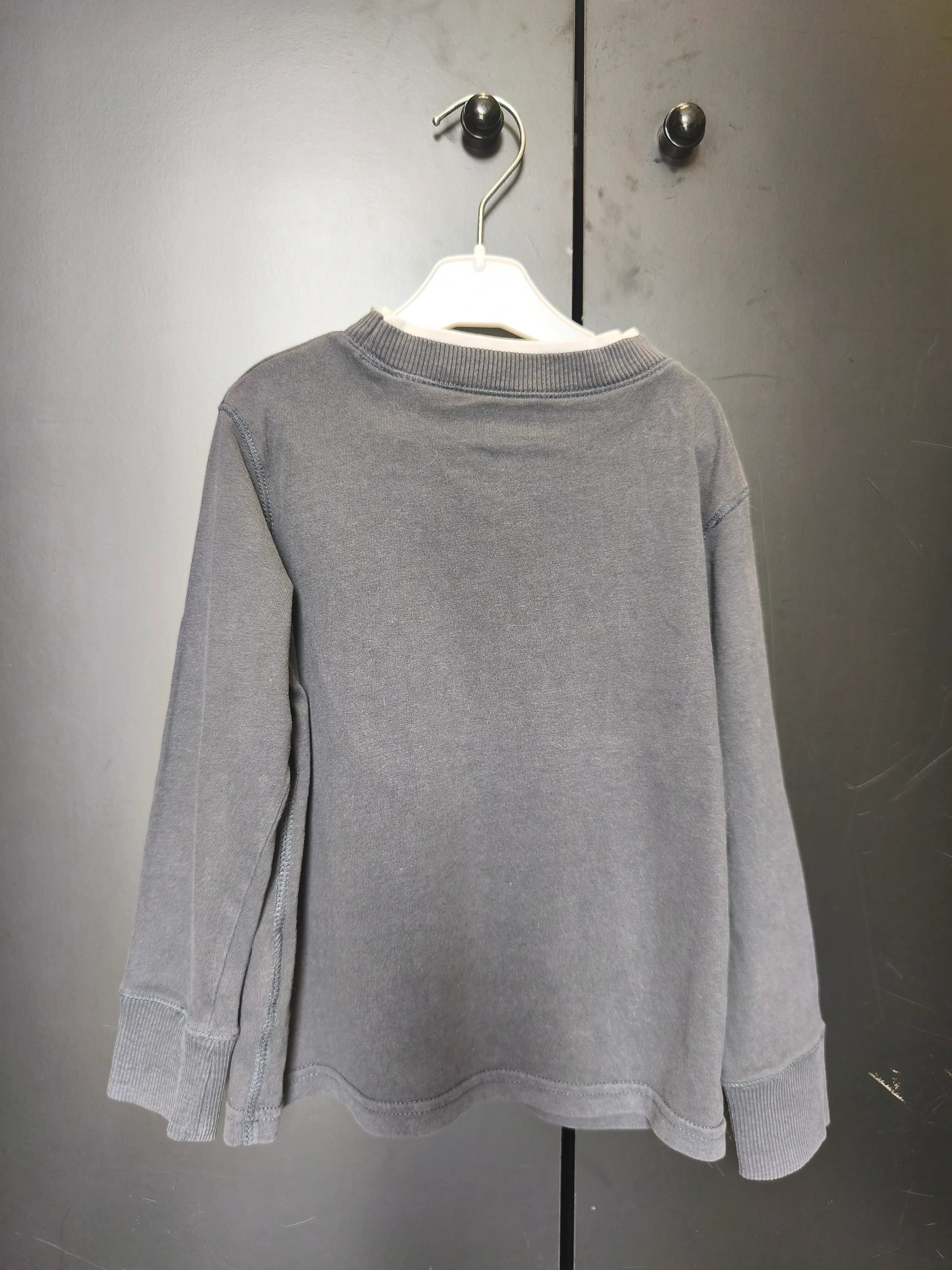 T-shirt Okaïdi 5 ans - Gris manches longues "Today is a 96", double col rond