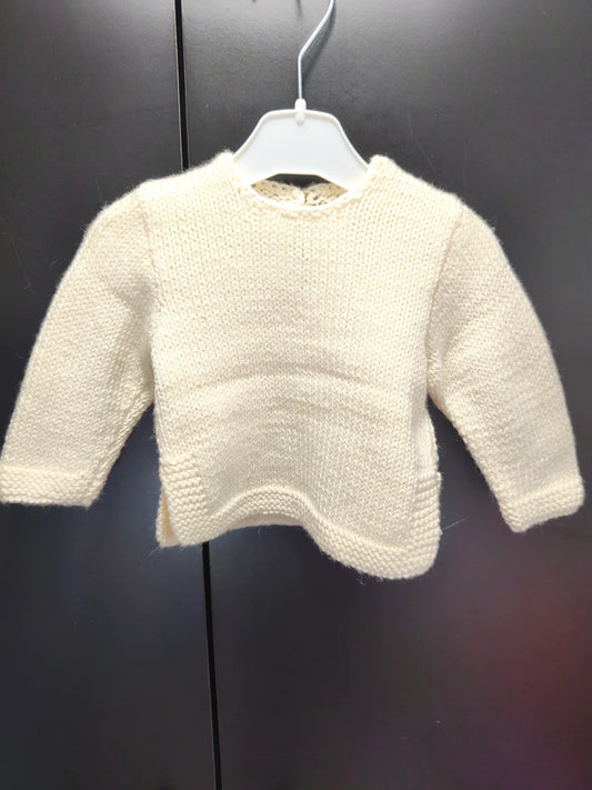 Pull Tricoté Crème – 3-6 mois ref 605