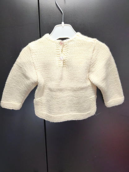 Pull Tricoté Crème – 3-6 mois ref 605