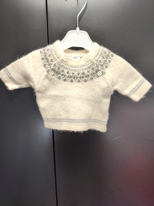 Pull Gris et Blanc – 1 Mois ref 606