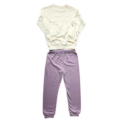 Pull “Love” à paillettes & pantalon mauve ref 433477