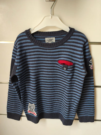 Pull Rayé Bleu 6 ans ref 657