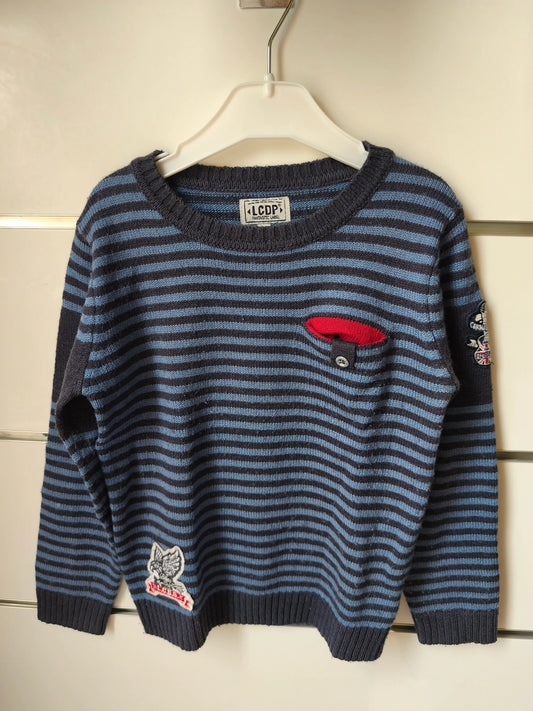 Pull Rayé Bleu 6 ans ref 657