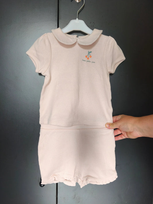Pyjama 2 pièces corail et rose – Verbaudet 24 mois ref 425