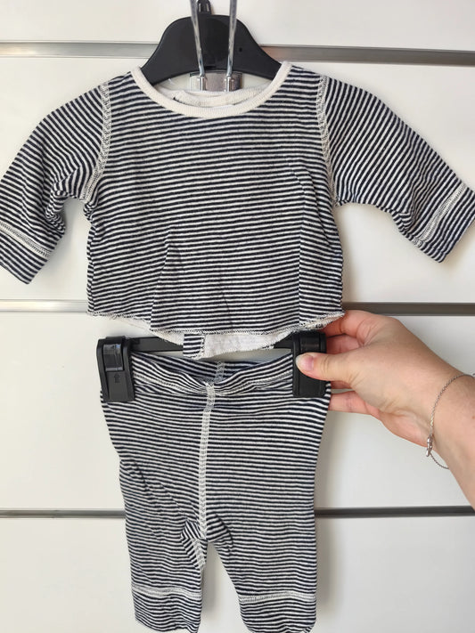 Pyjama Rayé Blanc & Bleu - 1 mois ref 464