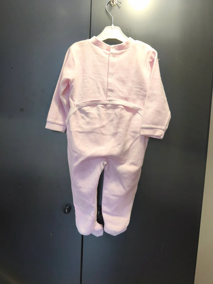 Grenouillère Velours Rose "Tendre Bébé" – 18 mois ref 381