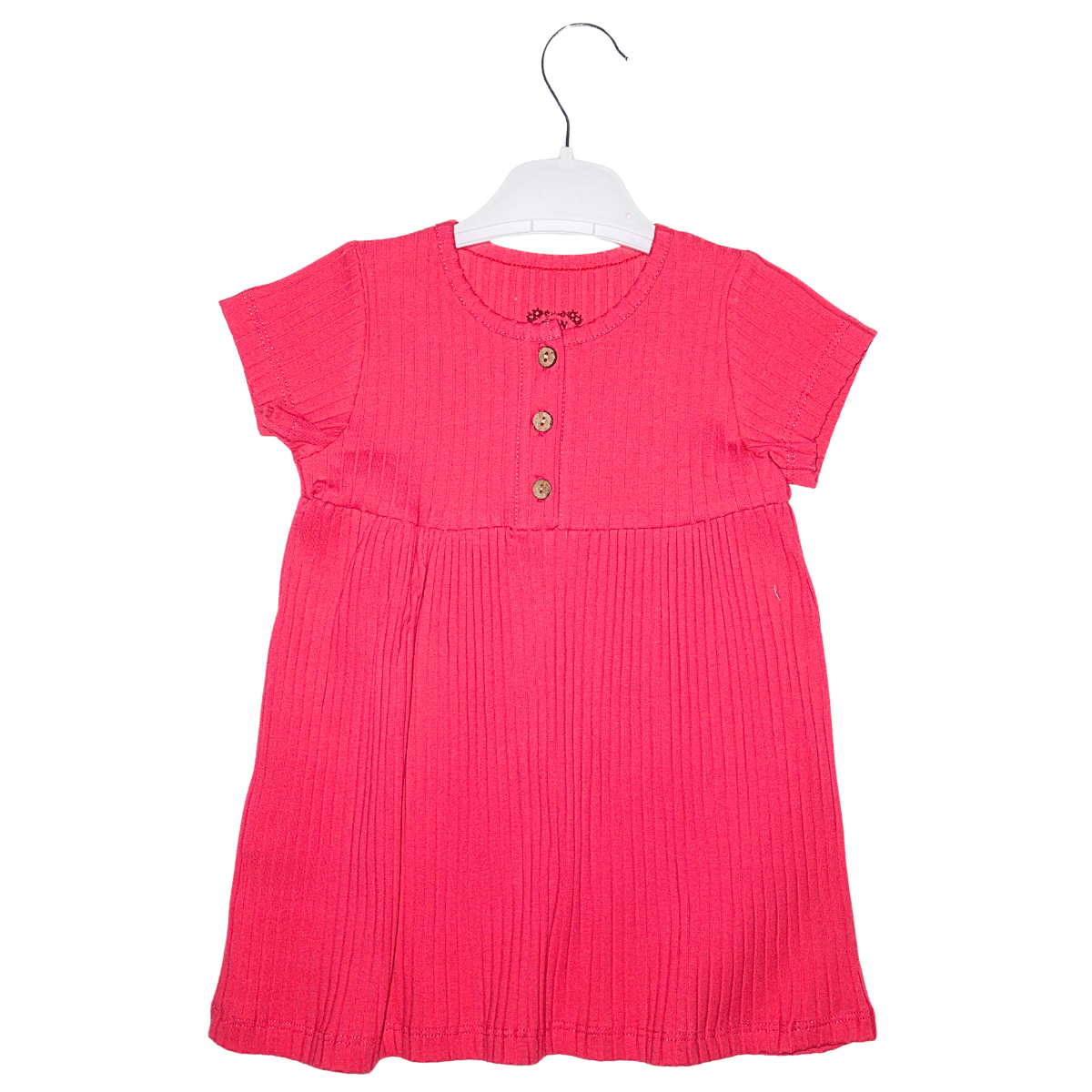 Robe Fille Grenade à Boutons – Manches Courtes, Plissée Little Stars