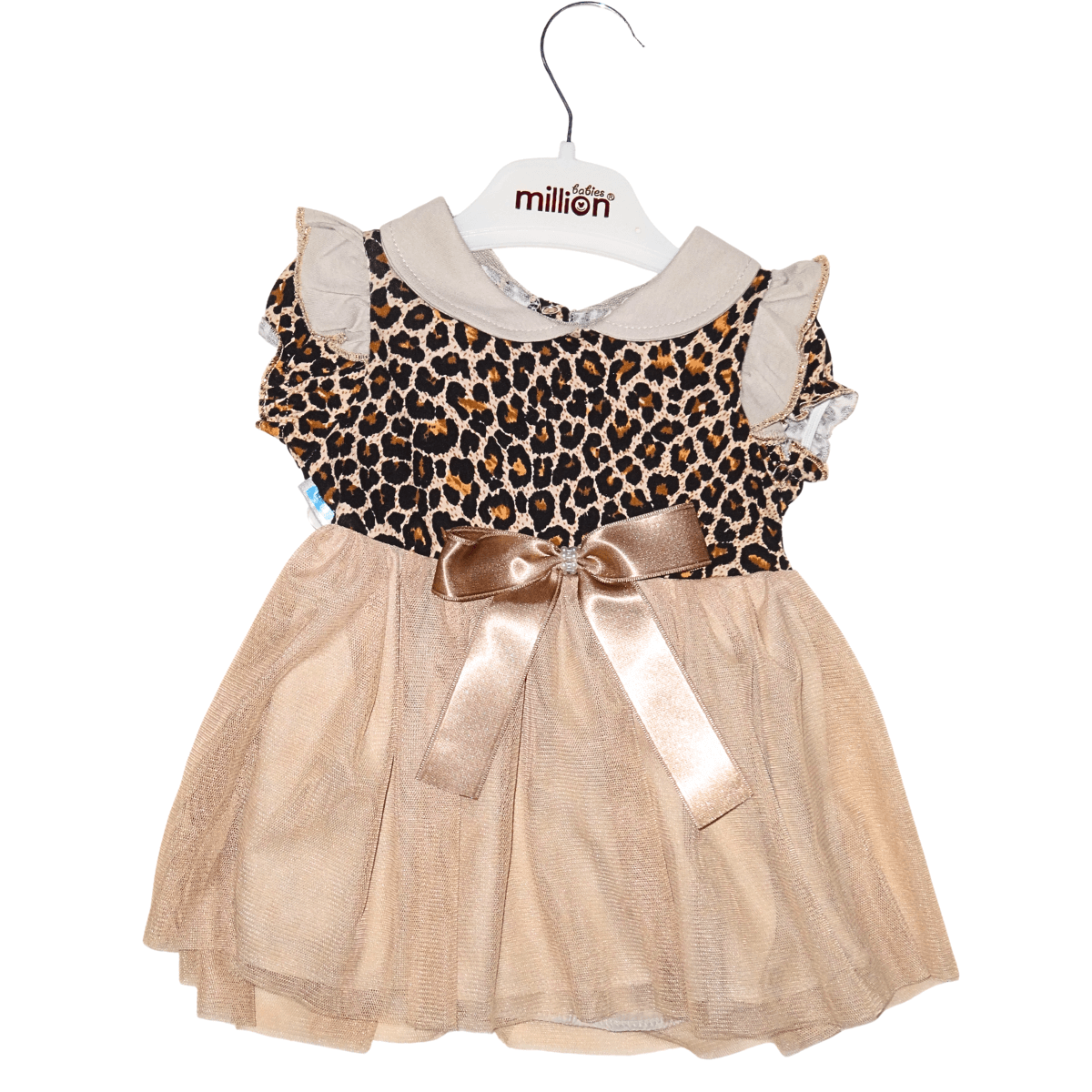 Robe bébé fille léopard & tulle café – Élégante & confortable Little Stars