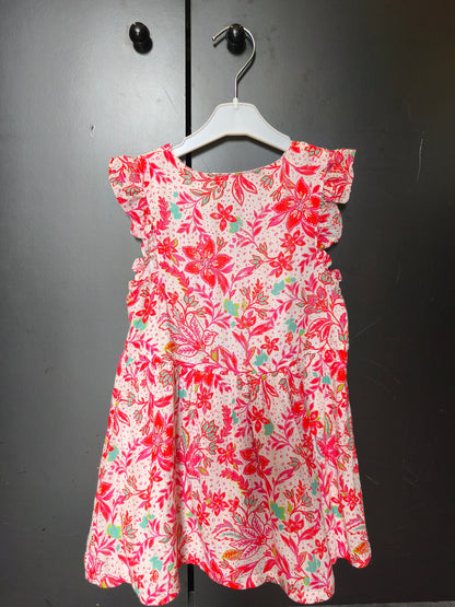 Robe Orchestra 3 ans – blanche à fleurs rouges 🌸🤍 ref 146