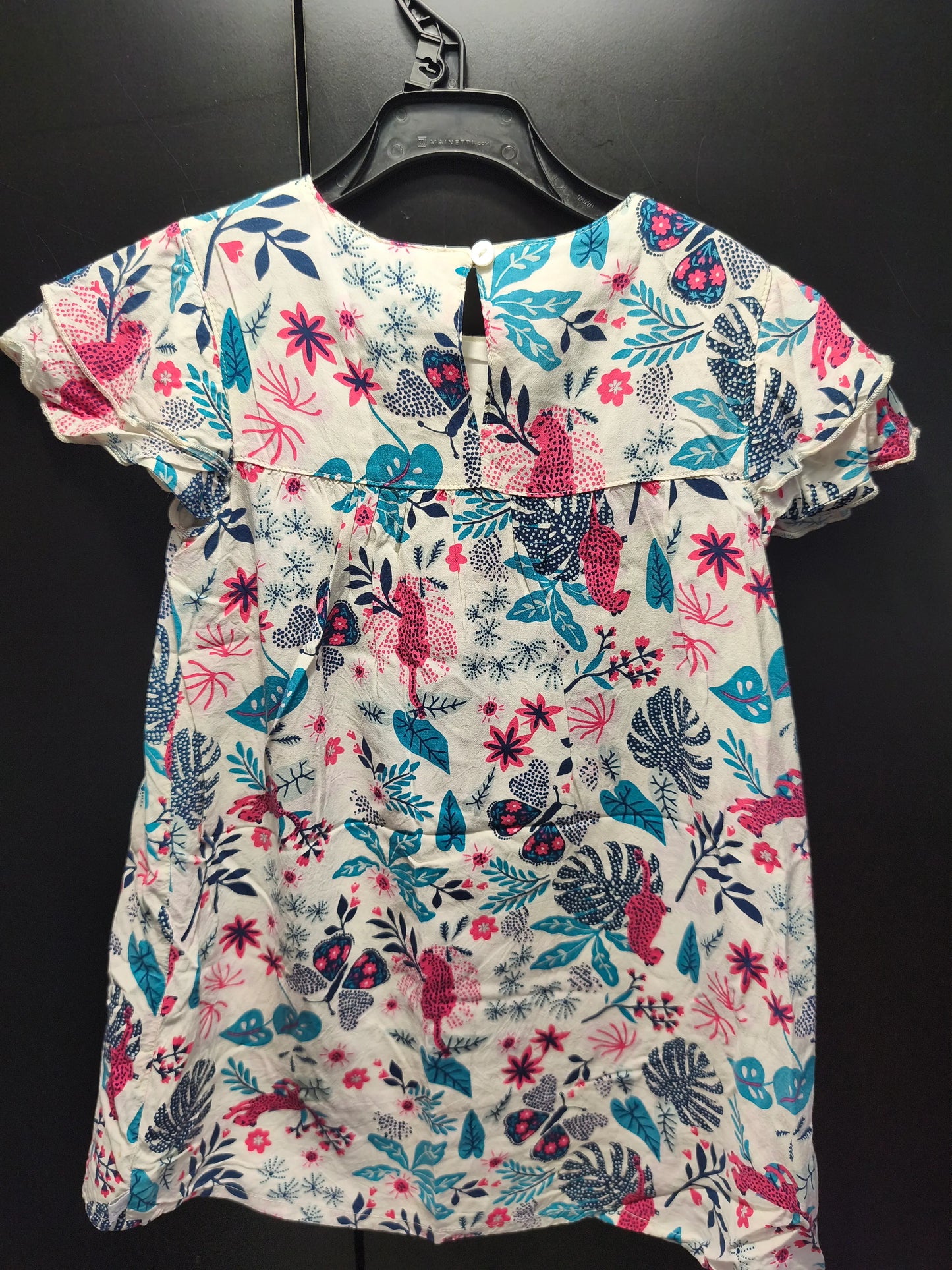 Robe Blanche Imprimé Végétaux – 5 Ans ref 556